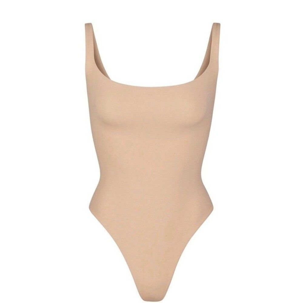Fits Everybody Square Neck Bodysuit Sand XS